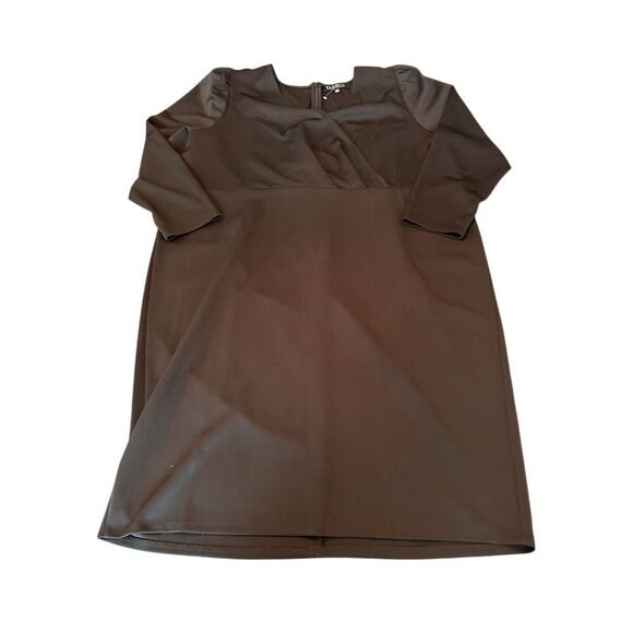 ELOQUII Women's Plus Size 26 Black Ruched Midi Dress Formal - Picture 1 of 8